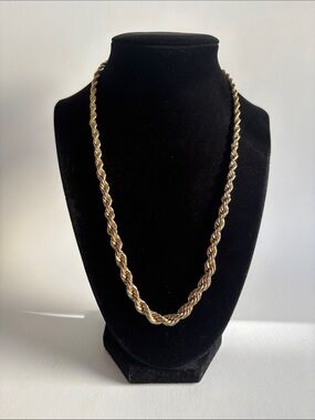 Gold Rope Twist Chain Necklace Tapered Women Jewelry
